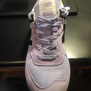 New Balance Classic 574  Ladies size 8.5. Light Purple and Black.